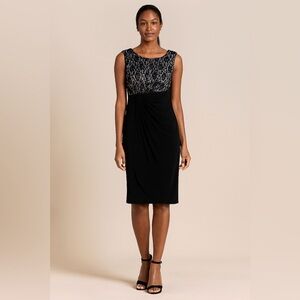 Connected Apparel Black Lace Sheath Dress Size 12